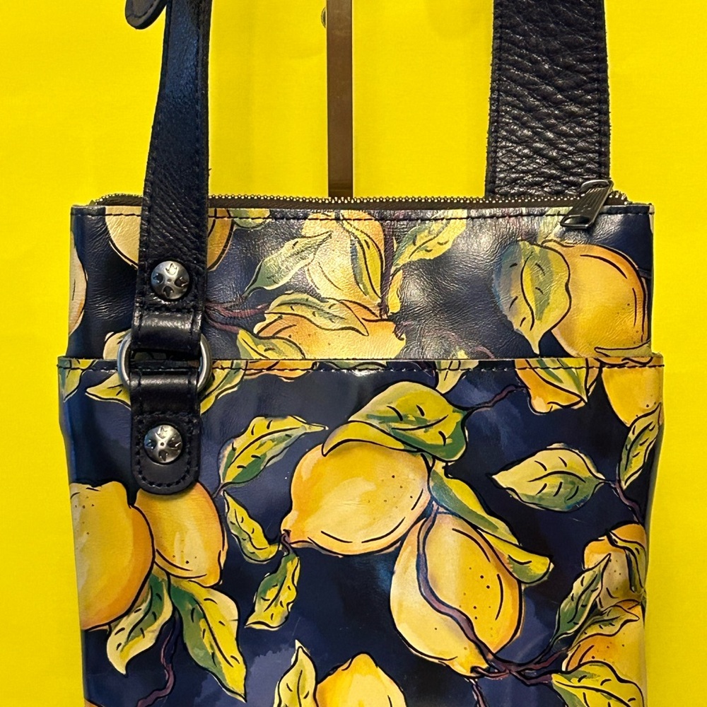 Patricia Nash Lemon Print Crossbody Bag Approx. 9.5 x 10 (NO LONGER AVAILABLE)